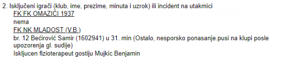 mladost.png - (FOTO) Niže lige BiH ponovo donose nevjerovatne situacije: Pogledajte zbog čega je isključen fudbaler 