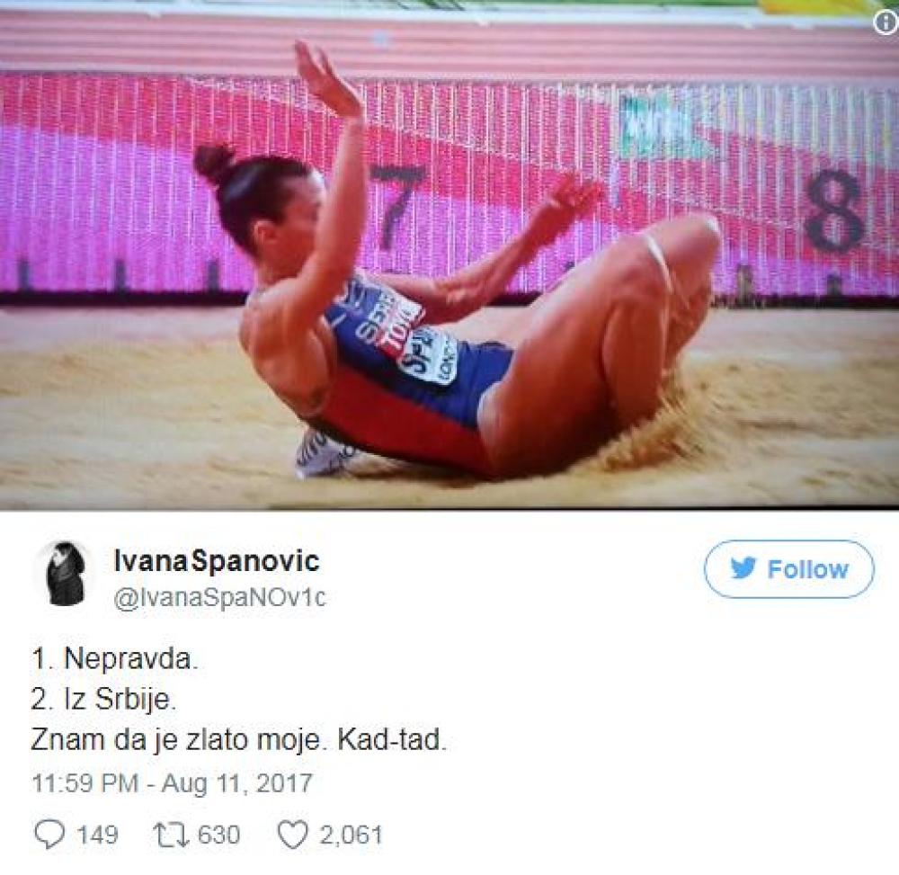 spanovic.jpg - Ivana Španović se oglasila nakon neviđenog skandala na SP: Nepravda!