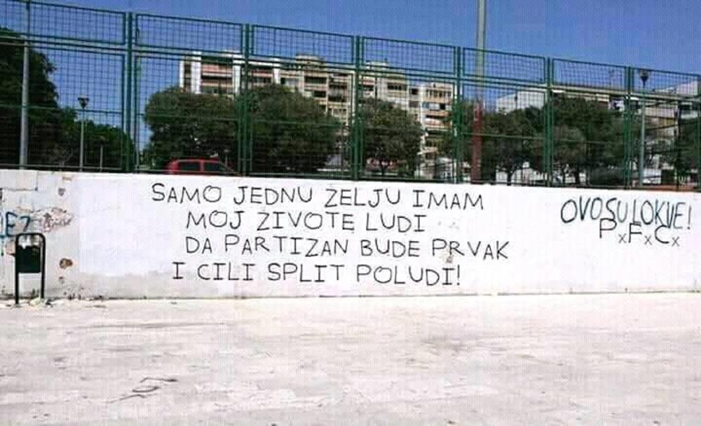 1376699_lokve_ff.jpg - (FOTO) Grafit Grobara usred Splita: Pogledajte šta piše na zidu u blizini dvorane u kojoj igraju Hrvatska - Srbija