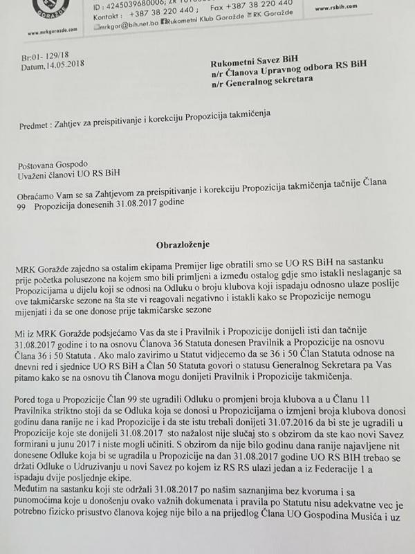 Gorazde.jpg - RK Goražde najavio žalbu EHF-u
