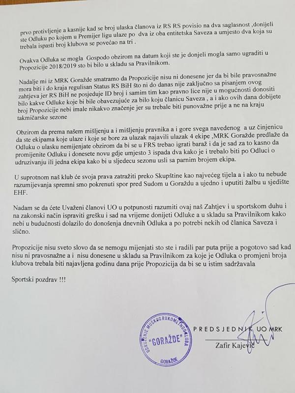 Gorazde1.jpg - RK Goražde najavio žalbu EHF-u