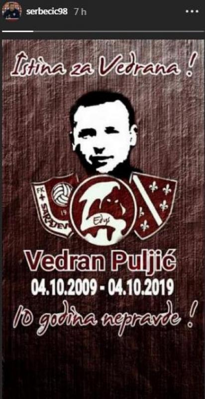 šeše.jpg - (FOTO) Ni bivši ni sadašnji fudbaleri Sarajeva ne zaboravljaju Vedrana Puljića: 